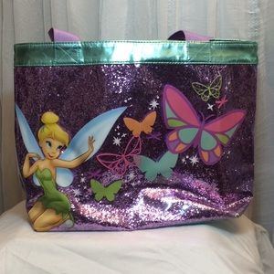 Disney Tinker Bell Sparkle Butterflies Purple Bag